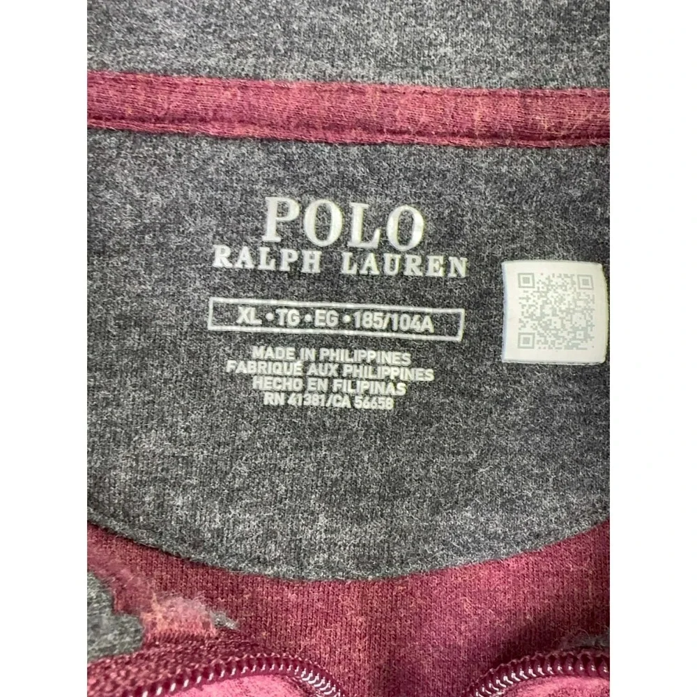 Polo‎ Ralph Lauren Luxury 1/4 Zip Pullover Men's XL Soft Touch Red Blue Pony